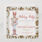 Notenkraker Gouden Frame Kerstvakantie Feest Feestdagenkaart (Voorkant / Achterkant)