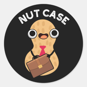 Notenkraker Grappige Pinda Woordspelingen Donkere  Ronde Sticker