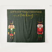 Notenkraker Green Christmas Photo Booth Achtergron Wandkleed (Voorkant (horizontaal))