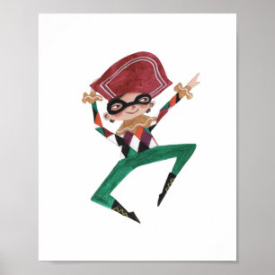 Notenkraker Harlekijn Poster Kunstprint
