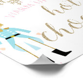 Notenkraker Heet Chocolade Bar Roze Goud Sneeuwvlo Poster (Hoek)