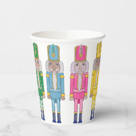 Notenkraker Heldere en Zoete Whimsical Kerstmis Papieren Bekers