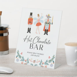 Notenkraker Hot Chocolate Bar Kerstfeest Reclamebord Met Voetstuk