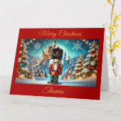 Notenkraker in een Fantasy Christmas Village Kaart (Gele Bloem)