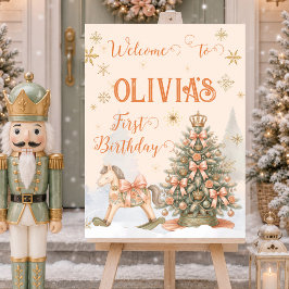 Notenkraker Kerst 1e Verjaardag Welkomstbord Poster