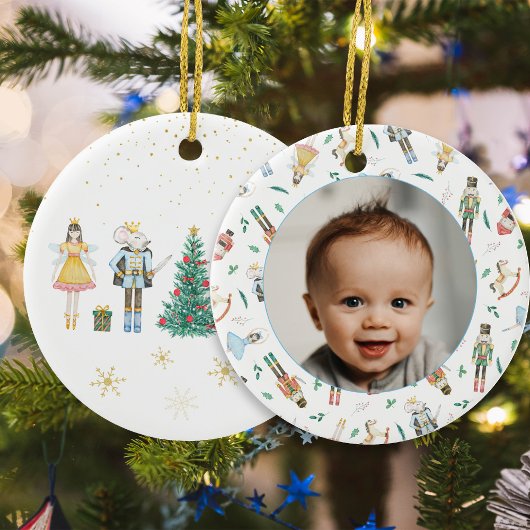 Notenkraker Kerst Baby Foto Keramisch Ornament
