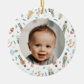 Notenkraker Kerst Baby Foto Keramisch Ornament (Voorkant)