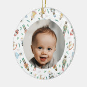 Notenkraker Kerst Baby Foto Keramisch Ornament (Links)