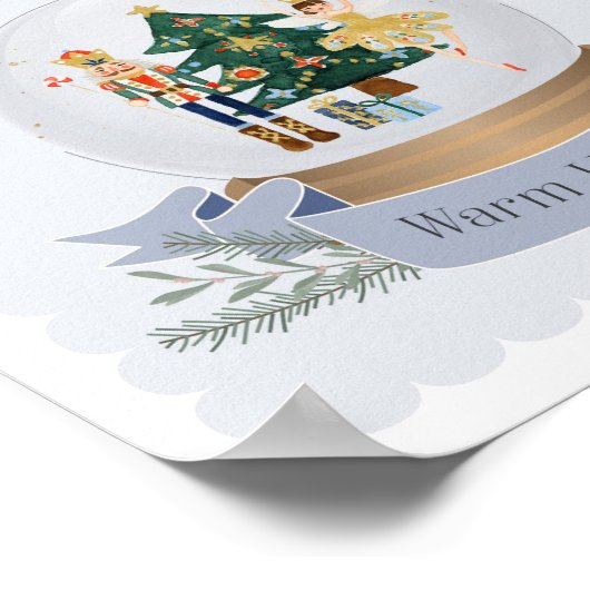 Notenkraker Kerst baby shower Hot Cacao Bar Poster (Hoek)