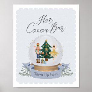Notenkraker Kerst baby shower Hot Cacao Bar Poster