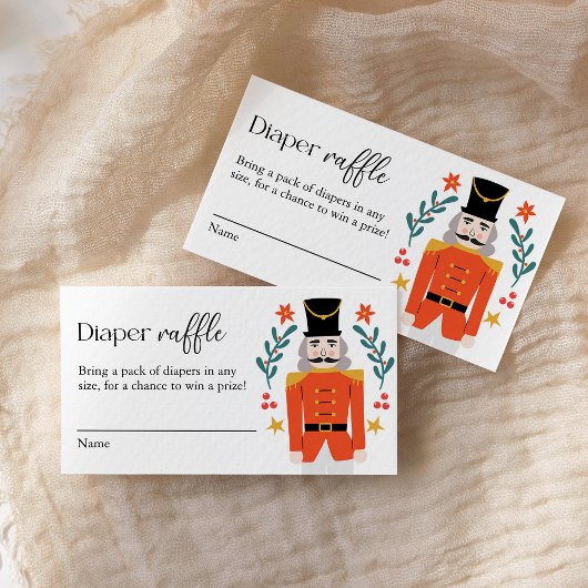 Notenkraker Kerst Baby shower Luier Raffle Informatiekaartje
