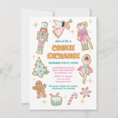 Notenkraker Kerst Cookie Exchange Party Kaart (Voorkant)