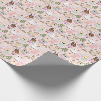 Notenkraker Kerst Cute Handgetekende Pastel Cadeaupapier
