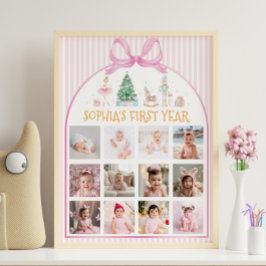 Notenkraker Kerst Eerste Jaar Foto Mijlpaal Poster