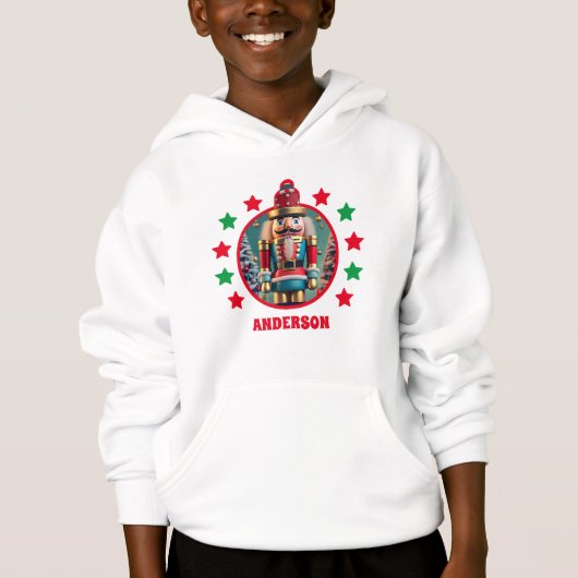Notenkraker Kerst Gepersonaliseerde Kinder Hoodie (Voorkant)