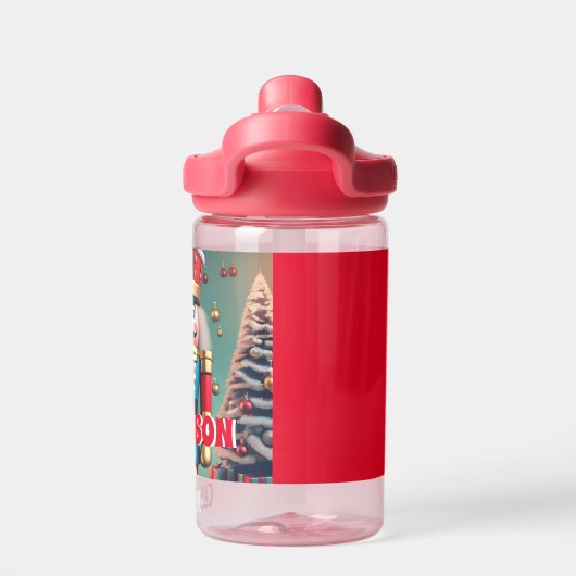 Notenkraker kerst gepersonaliseerde Kinder naam Waterfles (Achterkant)