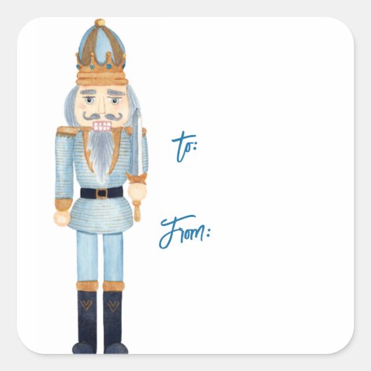 Notenkraker Kerst Gift Label Sticker (Voorkant)