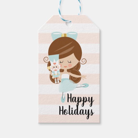 Notenkraker Kerst Gift Tags Brunette Cadeaulabel (Voorkant)