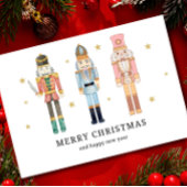 Notenkraker Kerst Kaart, Minimalistische Kerst Feestdagenkaart