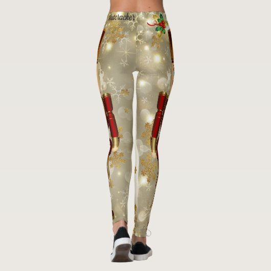 Notenkraker Kerst Leggings Gouden Sneeuw (Achterkant)