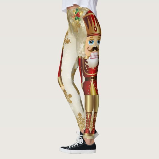 Notenkraker Kerst Leggings Gouden Sneeuw (Links)