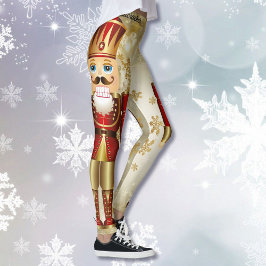 Notenkraker Kerst Leggings Gouden Sneeuw