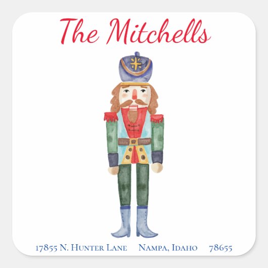 Notenkraker kerst retour adres label (Voorkant)