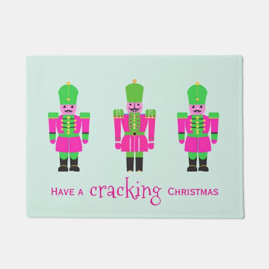 Notenkraker Kerst roze en groen Deurmat (Voorkant)