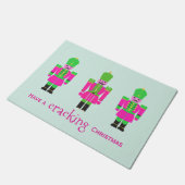 Notenkraker Kerst roze en groen Deurmat (Schuin)