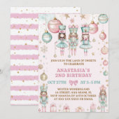 Notenkraker Kerst Roze Meisje 2e Verjaardag Kaart (Voorkant / Achterkant)