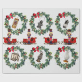 Notenkraker Kerst Sleigh Lantaarns Cadeaupapier (Vlak)