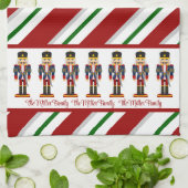 Notenkraker Kerst Soldaat Ontvangers Naam Theedoek (Gevouwen)