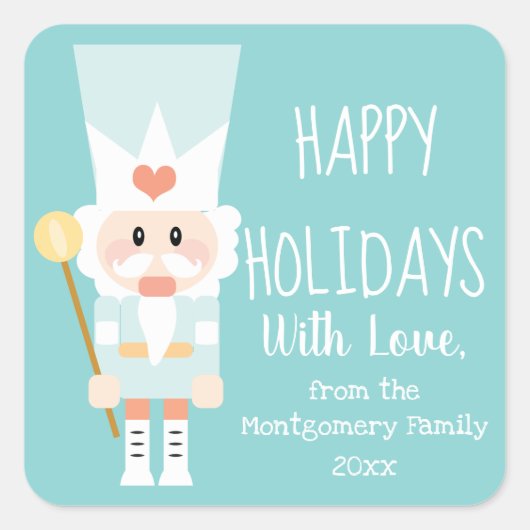 Notenkraker Kerst Sticker Prettige feestdagen (Voorkant)