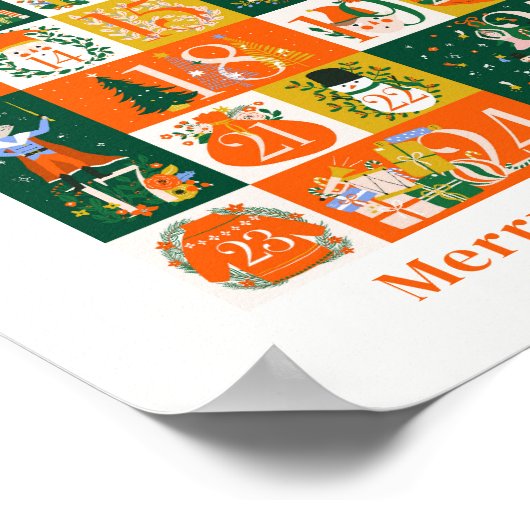 Notenkraker Kerst Vakantie Advent Kalender Poster (Hoek)