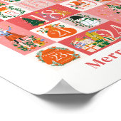 Notenkraker Kerst Vakantie Roze Advent Kalender Poster (Hoek)