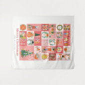 Notenkraker Kerst Vakantie Roze Advent Kalender Wandkleed (Voorkant (horizontaal))