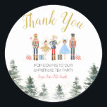 Notenkraker Kerst Vrijgezellenfeest Dank u Ronde Sticker<br><div class="desc">Notenkraker Kerst Vrijgezellenfeest Dank U Sticker Alle bewoordingen kunnen worden aangepast</div>