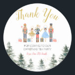 Notenkraker Kerst Vrijgezellenfeest Dank u Ronde Sticker<br><div class="desc">Notenkraker Kerst Vrijgezellenfeest Dank U Sticker Alle bewoordingen kunnen worden aangepast</div>
