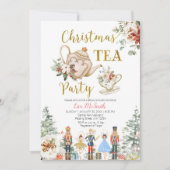 Notenkraker Kerst Vrijgezellenfeest Tea Party Kaart (Voorkant)