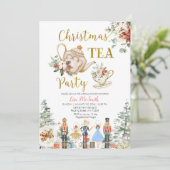 Notenkraker Kerst Vrijgezellenfeest Tea Party Kaart (Staand voorkant)