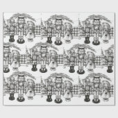 Notenkraker Kerst wrapping papier (Vlak)