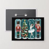Notenkraker Kerstbaletscene Feestelijke Scene Button (Voorkant / Achterkant)