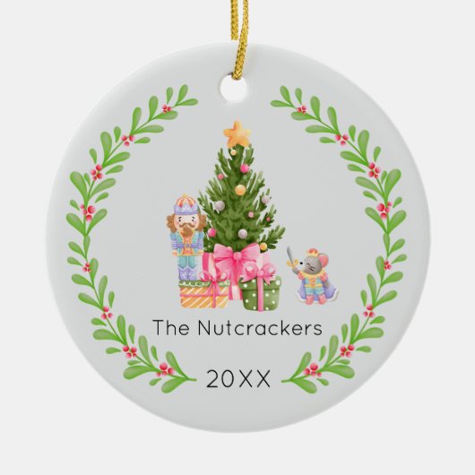 Notenkraker kerstboom foto keramisch ornament (Voorkant)