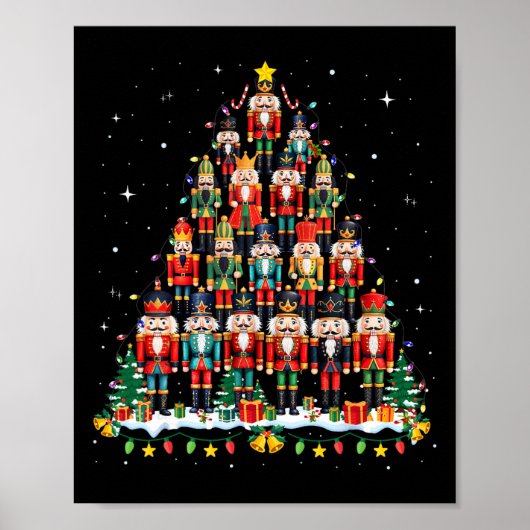 Notenkraker Kerstboom Grappige Kerstman Mannen Vro Poster (Voorkant)