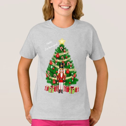 Notenkraker kerstboom tekst toevoegen Kinder T-shirt (Voorkant)