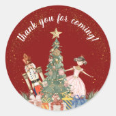 Notenkraker Kerstfeest Baby shower Dank u Ronde Sticker (Voorkant)