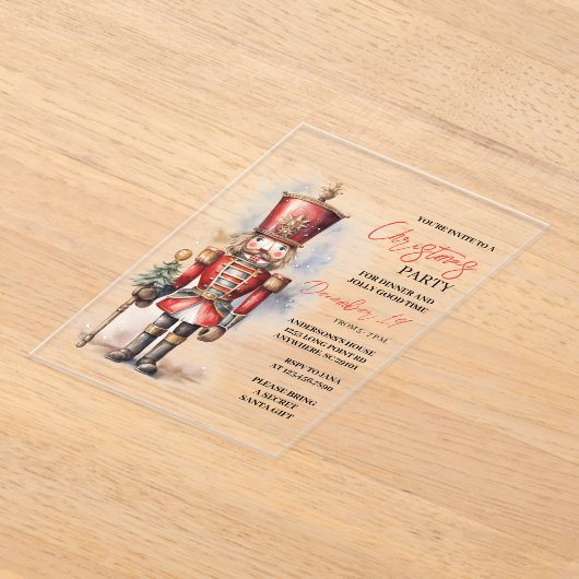 "Notenkraker kerstfeest | feestdag Acryl Uitnodigingen (Laagn)