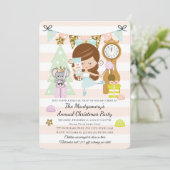 Notenkraker Kerstfeest Uitnodigingen Bruinharige (Staand voorkant)