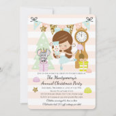 Notenkraker Kerstfeest Uitnodigingen Bruinharige (Voorkant)