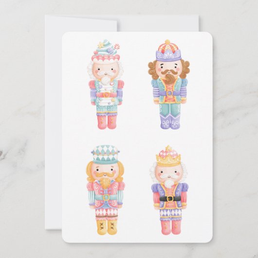 Notenkraker Kerstfeestfeestje Kaart (Achterkant)